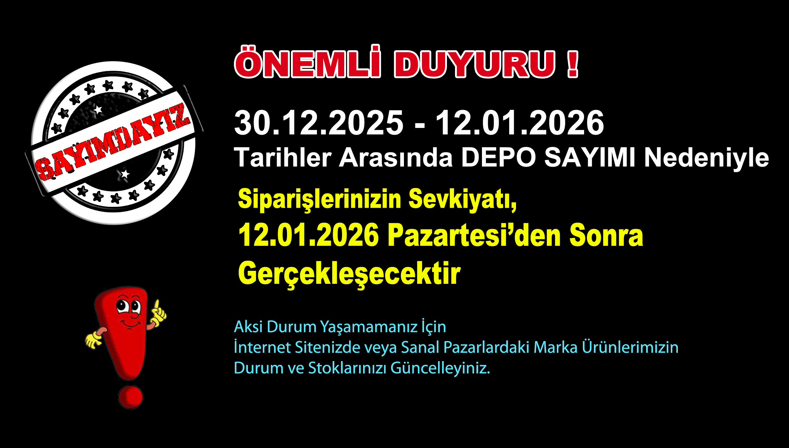 parakende Satışımız yoktur