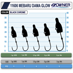 Cultiva 11606 Mebaru Dama Glow Lrf Jighead - Thumbnail