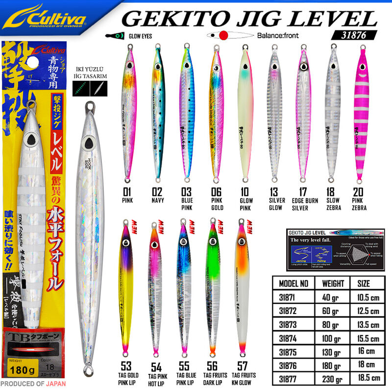 CULTIVA - Cultiva 31876 Gekito Jig Level 180g 18.0cm