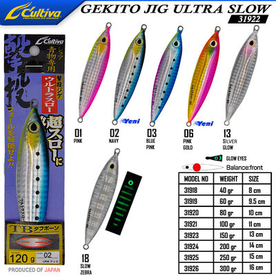 CULTIVA - Cultiva 31922 Gekito Jig Ultra Slow 120g 12.0cm