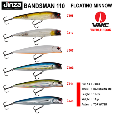 JINZA - Jinza Bandsman 110 mm 16 gr Maket Balık