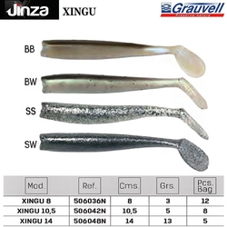 JINZA - Jinza Hawk Xingu 105 mm 5 gr Silikon Balık 8 Adet