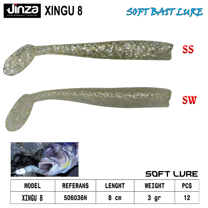 Jinza Hawk Xingu 80 mm 3 gr Silikon Balık 12 Adet