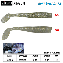 JINZA - Jinza Hawk Xingu 80 mm 3 gr Silikon Balık 12 Adet