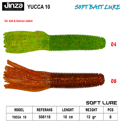 JINZA - Jinza Hawk Yucca 100 mm 12 gr Silikon Balık 6 Adet