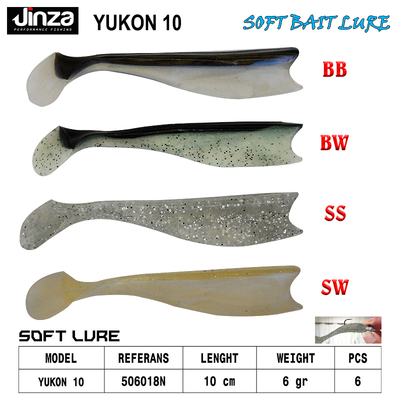 JINZA - Jinza Hawk Yukon 100 mm 6 gr Silikon Balık 6 Adet