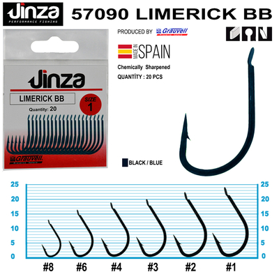 JINZA - Jinza 57090 Limerik Blue Olta İğnesi 20 Adet