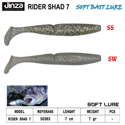 JINZA - Jinza Rider Shad 70 mm 7 gr Silikon Balık
