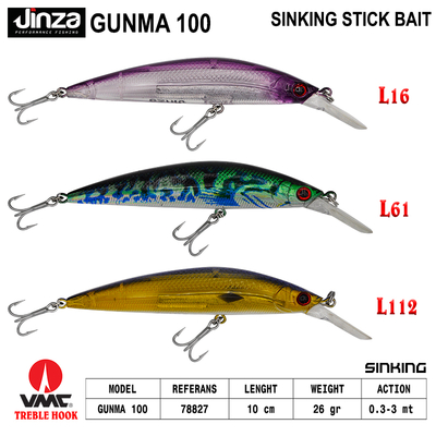 JINZA - Jinza Gunma 100 mm 26 gr Maket Balık