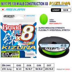KIZUNA - Kizuna 56117 Pe 135m Alb Construction x8 Super Chartreuse
