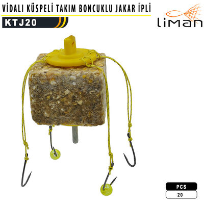 Liman - Liman Vidalı Küspeli Takım Boncuklu Jakar İpli 20 Adetli