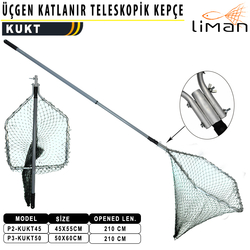 Liman - Liman Üçgen Katlanır Teleskopik Misina Kepçe 210 cm