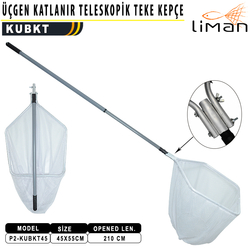 Liman - Liman Üçgen Katlanır Teleskopik Teke Kepçe 45x55 cm - 210 Cm