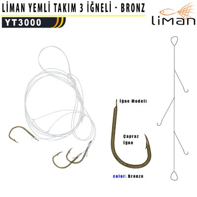 Liman - Liman Yemli Takım 3 İğneli - Bronz İğne 100 adetli