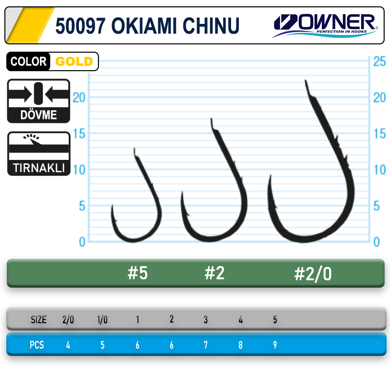 Owner 50097 Okiami-Chinu Gold İğne