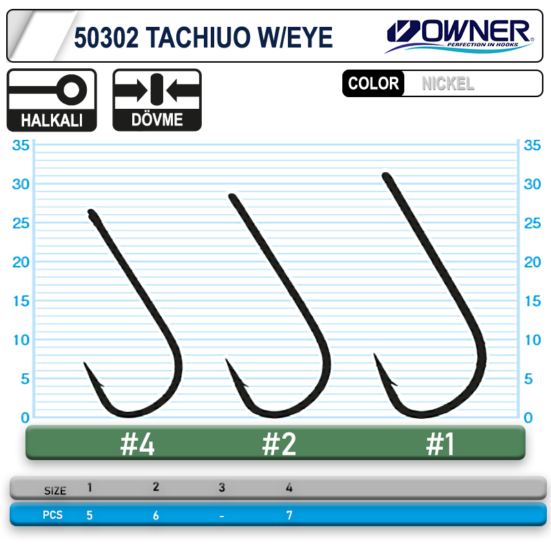 Owner 50302 Tachiuo W/ Eye Nickel İğne