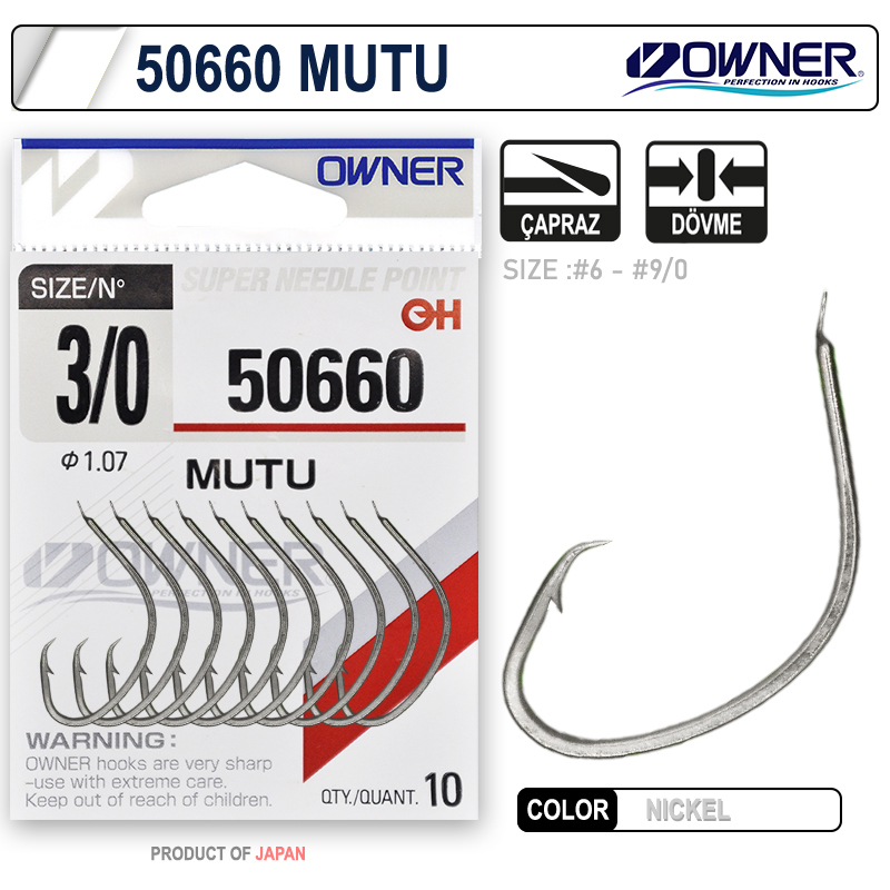 Owner 5177 Mosquito Hook Black Chrome Sinek İğne