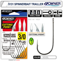 Owner 5131 Spinner Bait White İğne - Thumbnail