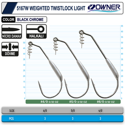 Owner 5167w Weighted Twistlock Light Black Chrome İğne - Thumbnail