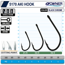 Owner 5170 Aki Hook Black Chrome İğne - Thumbnail