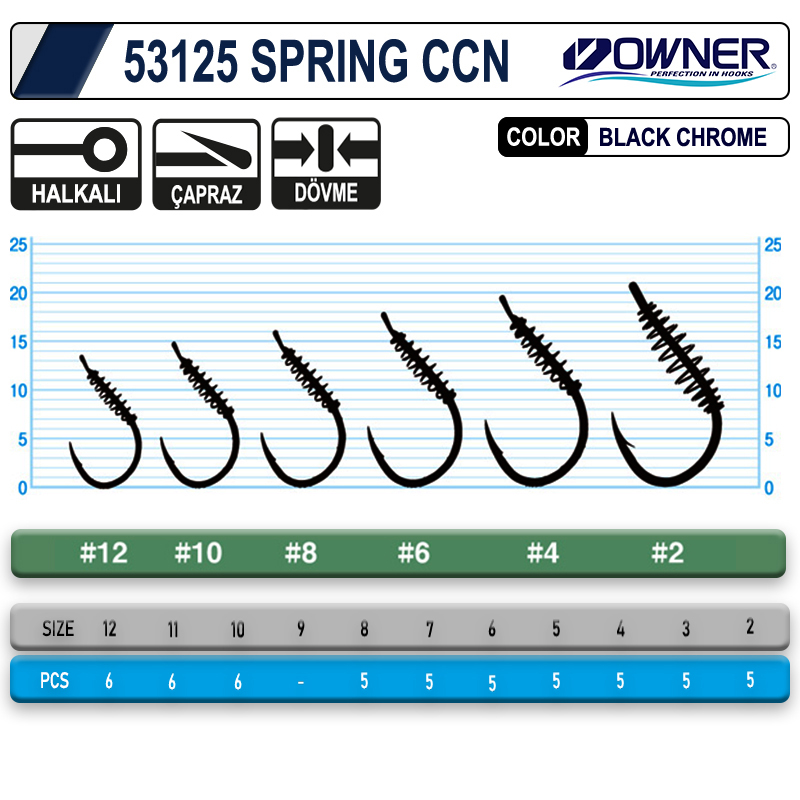 Owner 53125 Spring Ccn With Eye Black Chrome Sazan İğnesi