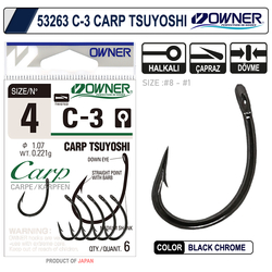 OWNER - Owner 53263-50923 C-3 Carp Tsuyoshi Black Chrome Sazan İğnesi
