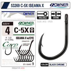 Owner 53269 C-5x iseama X Black Chrome Sazan İğnesi - Thumbnail