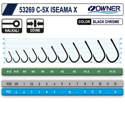Owner 53269 C-5x iseama X Black Chrome Sazan İğnesi - Thumbnail