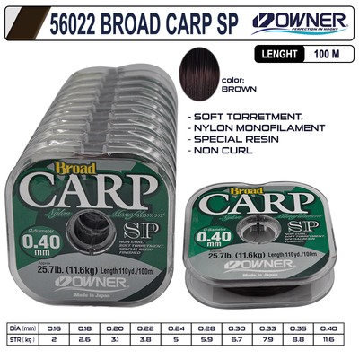 OWNER - Owner 56022 mm Broad Carp Sp 100m Brown Misina