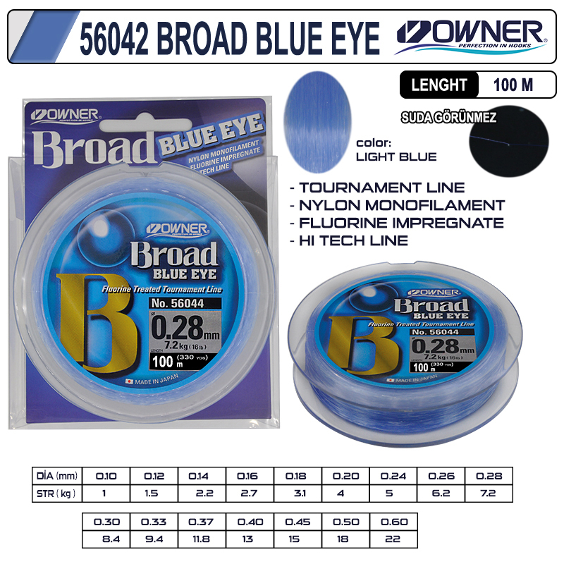 Owner 56042 Broad Blue Eye 100m Light Blue