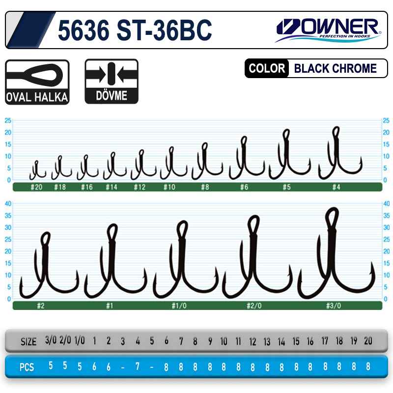 Owner 5636 St-36 Black Chrome Çarpma İğne