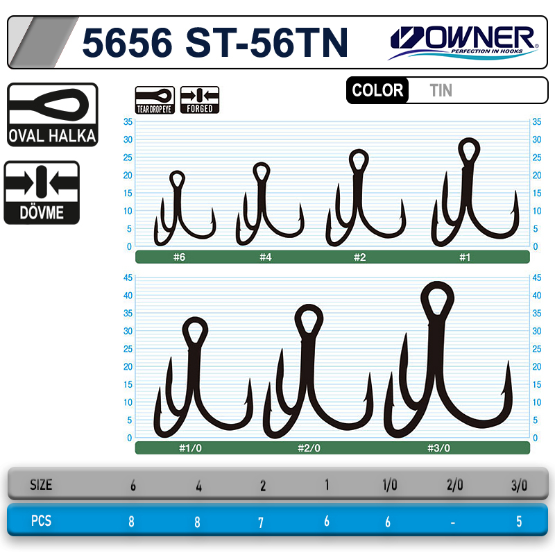 Owner ST-56TN 3X Owner treble hook size6-3/0