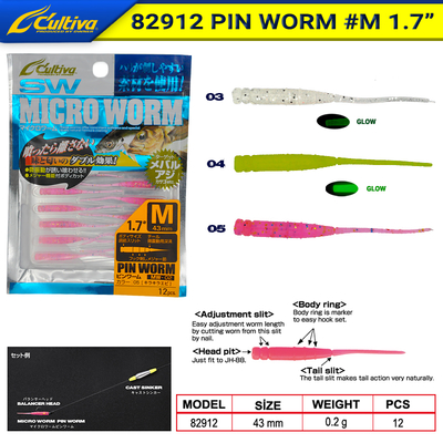 OWNER - Owner 82912 Pin Worm #M <1.7inch> Lrf Silikonu 4.3 cm