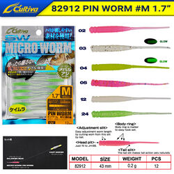 OWNER - Owner 82912 Chum Shrimp Pin Worm 1,7inc Lrf Silikonu 4.3 cm