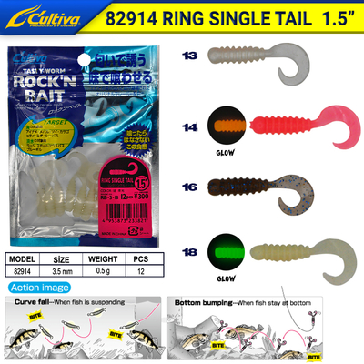 OWNER - Owner 82914 Ring Single Tail Lrf Silikonu 3.81 cm