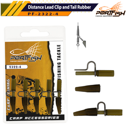 PORTFISH - Portfish 2322-4 Distance Lead Clip and Tail Rubber 5 Adet