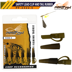 PORTFISH - Portfish 2322-5 Safety Lead Clip and Tail Rubber 6 Adet