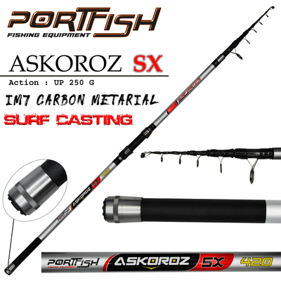 PORTFISH - Portfish Askoroz SX Surf Carbon Kamışı UP - 250 gr 420 CM