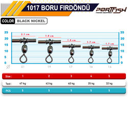 Portfish BL-1017 Boru Gezerli Fırdöndü - Thumbnail
