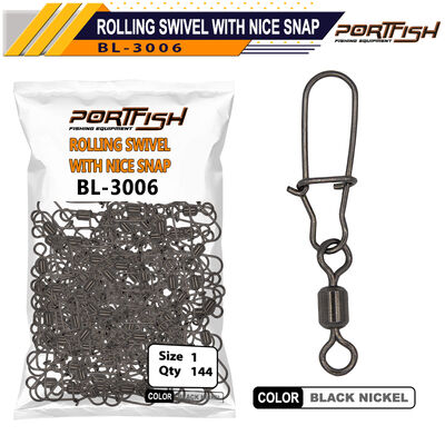 PORTFISH - Portfish BL-3006 Bilyalı Kilitli Klips 144 Adetli