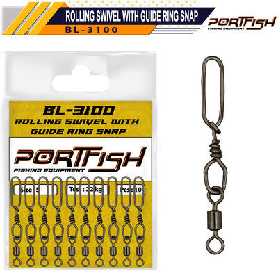 PORTFISH - Portfish BL-3100 Rolling Swivel with Guide Ring Snap
