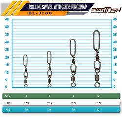 Portfish BL-3100 Rolling Swivel with Guide Ring Snap - Thumbnail