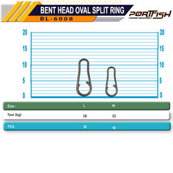 Portfish BL-6008 Bent Head Oval Split Ring - Thumbnail