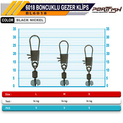 Portfish BL-6018 Boncuklu Gezer Klips - Thumbnail