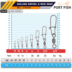 Portfish BL-3006 Bilyalı Kilitli Klips - Thumbnail