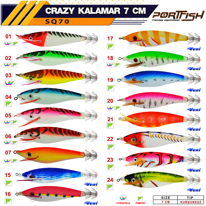 PORTFISH - Portfish Crazy Kalamar Zokası 7 cm