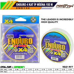 PORTFISH - Portfish Enduro 4 Kat İp Misina 150 mt Yeşil