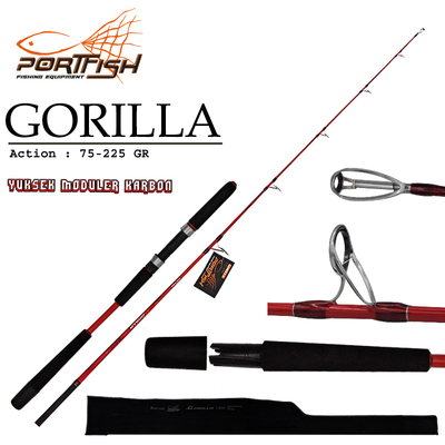 PORTFISH - Portfish Gorilla Jig Kamışı 180 cm 75-225 gr 2 Parça