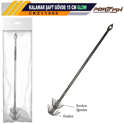 PORTFISH - Portfish Kalamar Şaftı Gövde Glow 15 cm