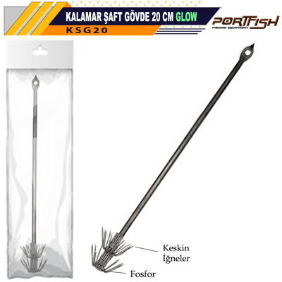 PORTFISH - Portfish Kalamar Şaftı Gövde Glow 20 cm